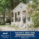 Haan's 1830 Inn is one of many Mackinac Island places to stay that can accommodate groups of five people or more.