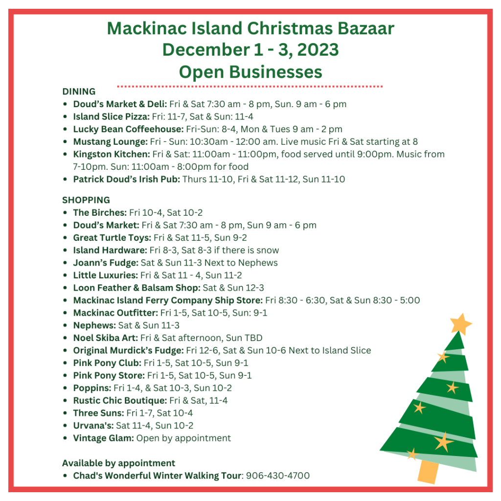 Mackinac Island Christmas Bazaar Mackinac Island Tourism Bureau