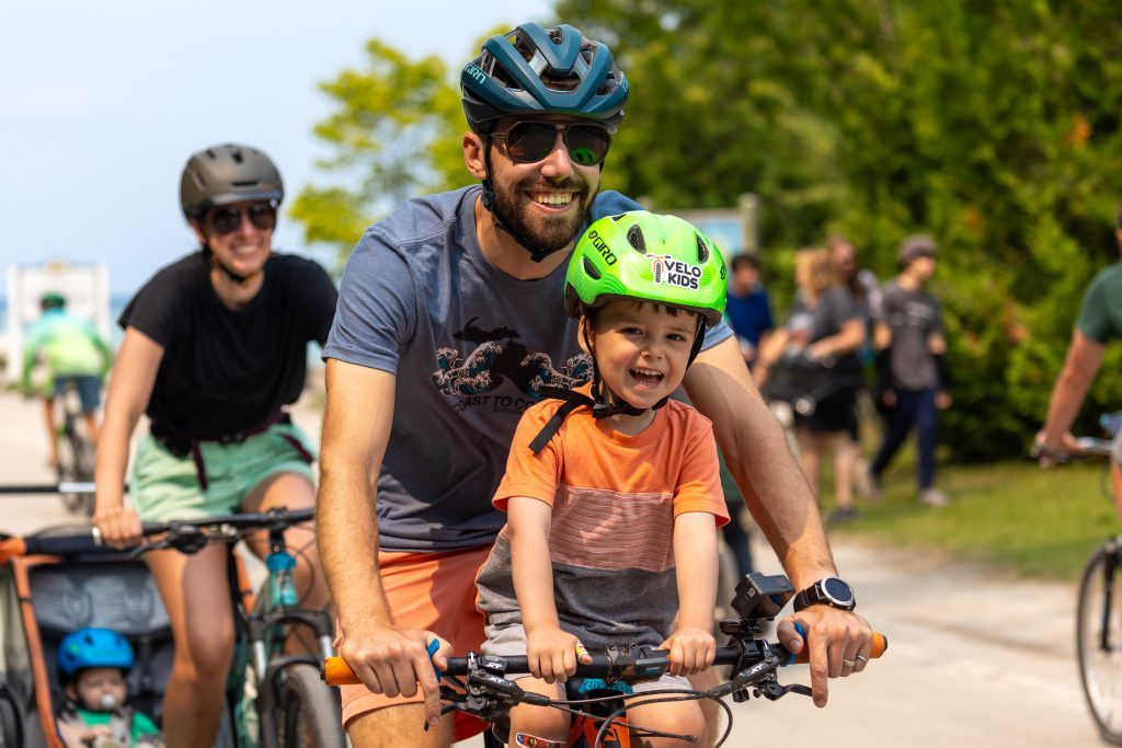 Car-free Mackinac Island offers more than 1,400 bicycles for rent including tag-a-longs, pet carriers and electric scooters.