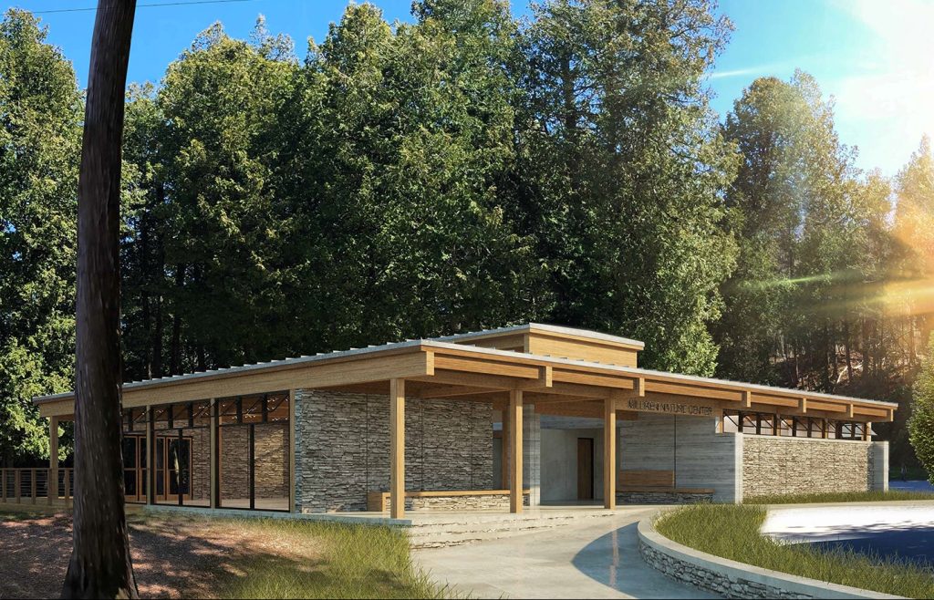 Rendering of the new Milliken Nature Center near Arch Rock on Mackinac Island