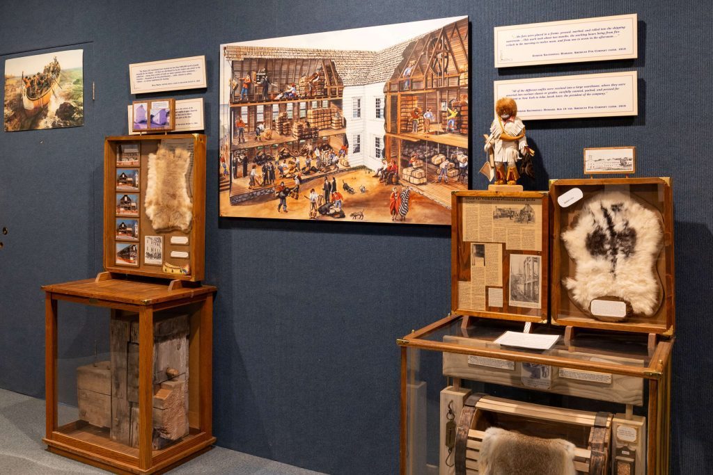 A display in an exhibit on Native American culture inside the Stuart House City Museum on Mackinac Island