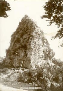 During the Mackinac National Park era in the late 1800s, towering Sugar Loaf attracted visitors to the middle of Mackinac Island.