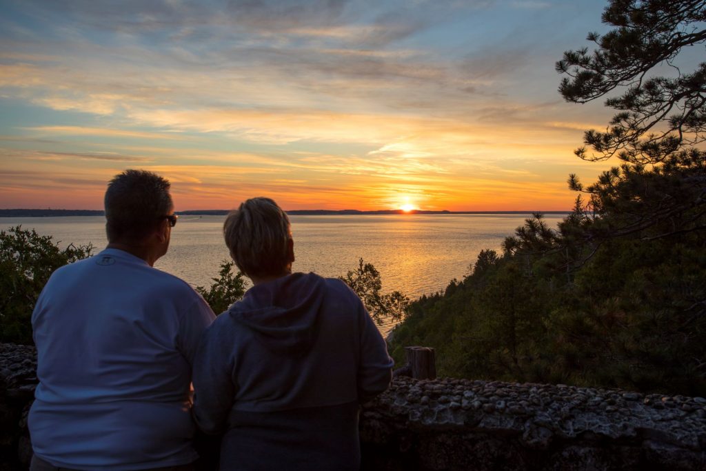 Mackinac Island’s Sunset Rock near the Inn at Stonecliffe is a worthwhile destination after a hearty hike or bike ride.
