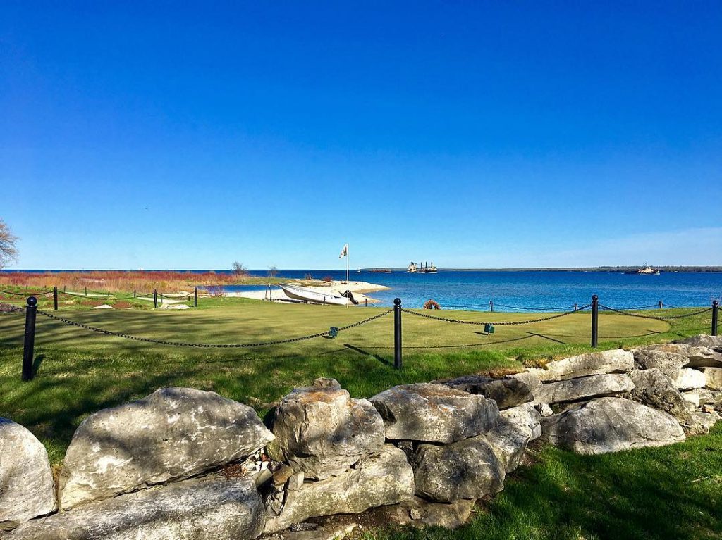 Section of Golf Course With View of Waters Surrounding Mackinac Island