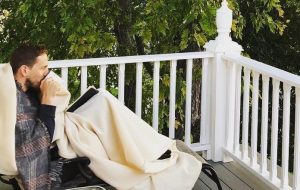 Sipping coffee on a Mackinac Island porch is a great way to start the day.
