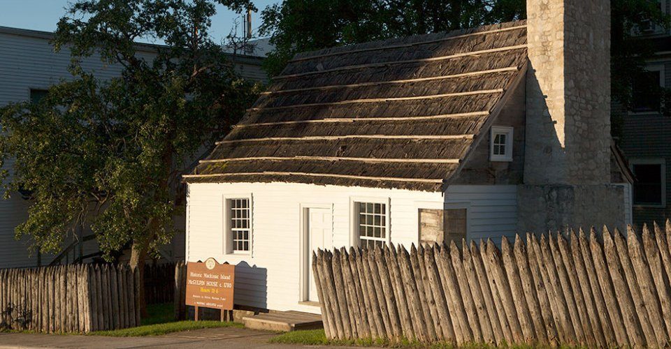 Exterior of the McGulpin House, an 18th-century residence on Mackinac Island