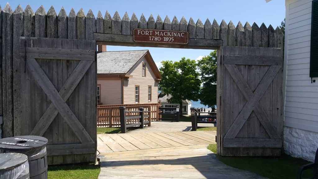 An entryway into Mackinac Island's historic Fort Mackinac